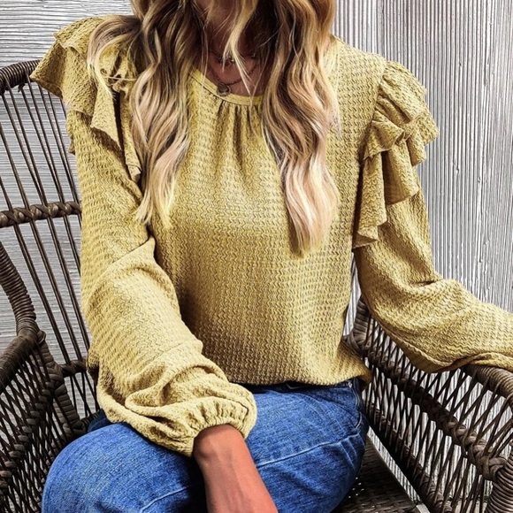 Boho ruffle trim blouse - Picture 5 of 16